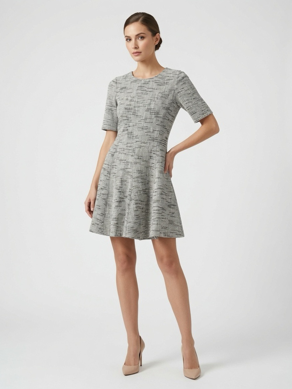 Theory Women's Size 4 Albita R2 Thaymes Tweed Short Sleeve Dress